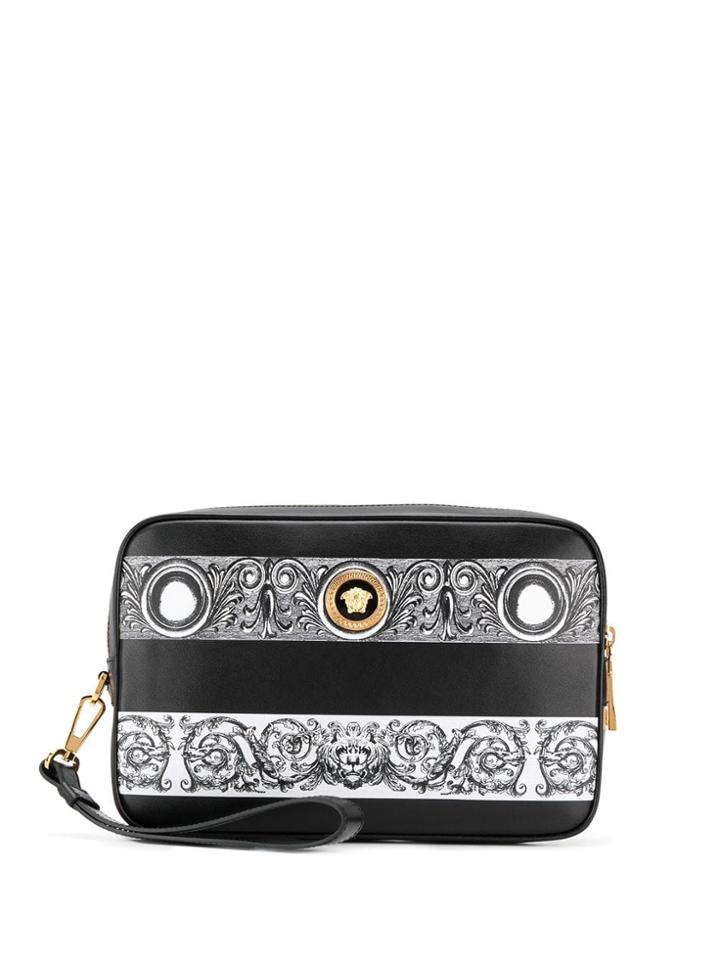 Versace Baroque Style Clutch Bag - Black