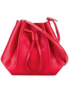 Maison Margiela Structured Bucket Bag, Women's, Red, Calf Leather/polyester