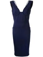 Victoria Beckham Off Shoulder Bustier Dress - Blue