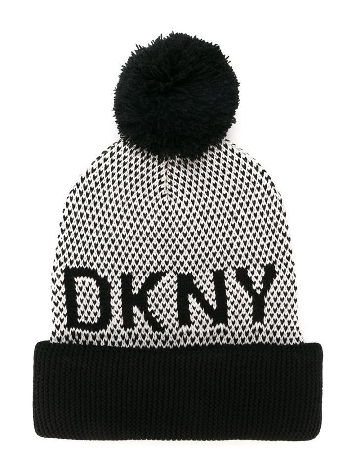 Dkny Kids Logo Bobble Beanie, Girl's, Size: 54 Cm, Black
