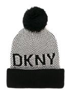 Dkny Kids Logo Bobble Beanie, Girl's, Size: 54 Cm, Black