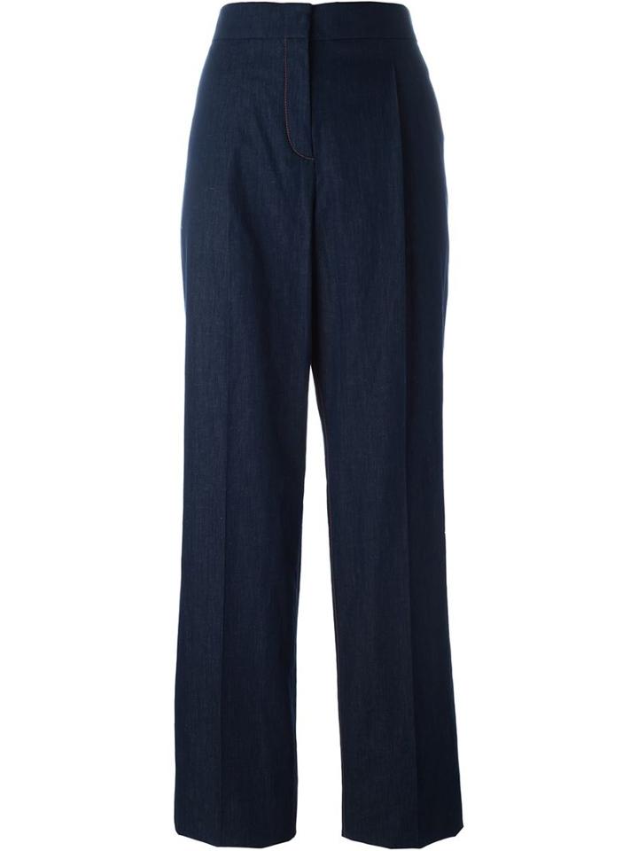 Emilio Pucci Straight Denim Trousers, Women's, Size: 38, Blue, Cotton/linen/flax