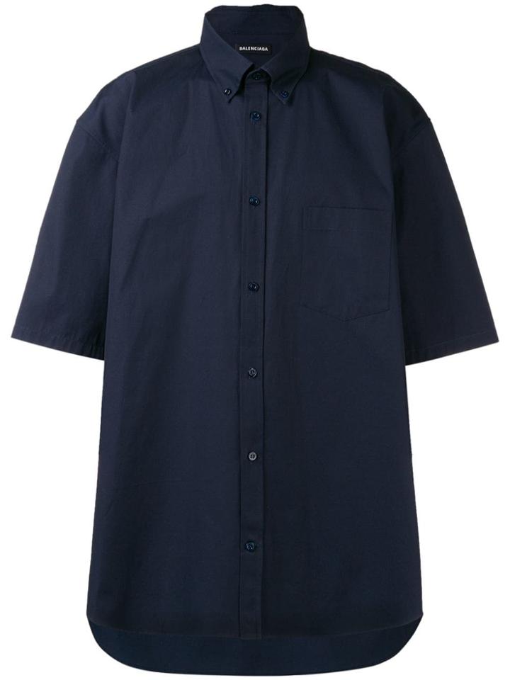 Balenciaga Normal Fit S/s Logo Shirt - Blue