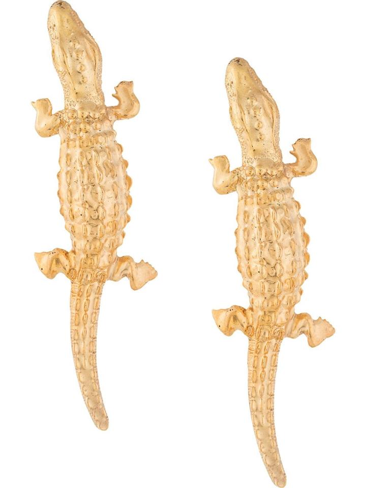 Natia X Lako Long Lizard Earrings - Gold