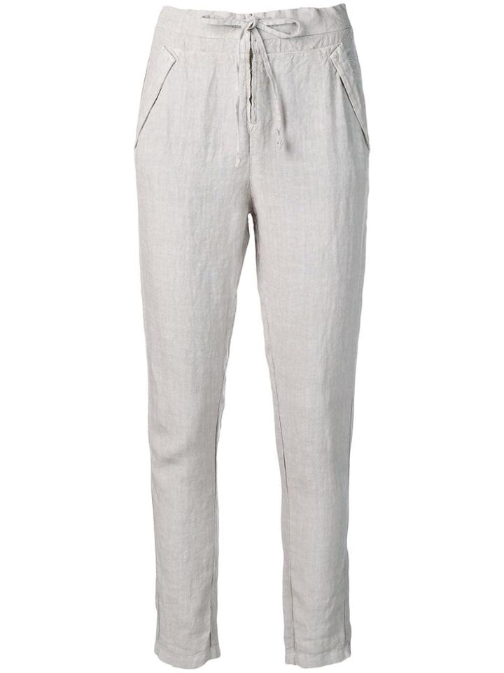 Transit Fitted Drawstring Trousers - Grey