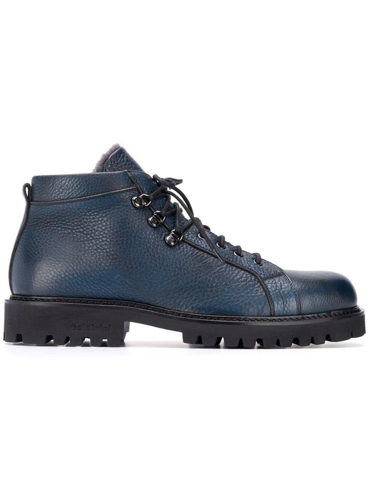 Baldinini Pebbled Laced Boots - Blue