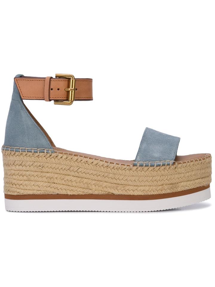 See By Chloé Glyn Platform Espadrilles - Blue