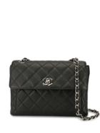 Chanel Pre-owned Diamond Quilted Double Chain Shoulder Bag - Black