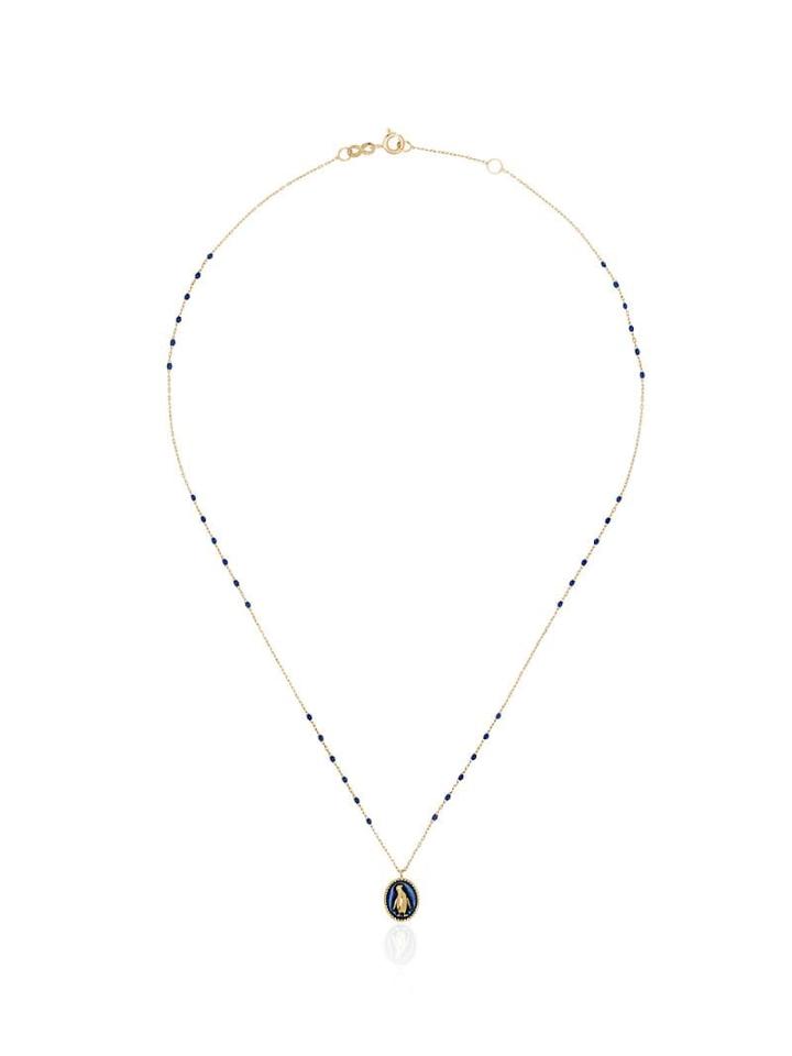 Gigi Clozeau 18kt Yellow Gold Penguin Pendant Necklace - 102 - Blue