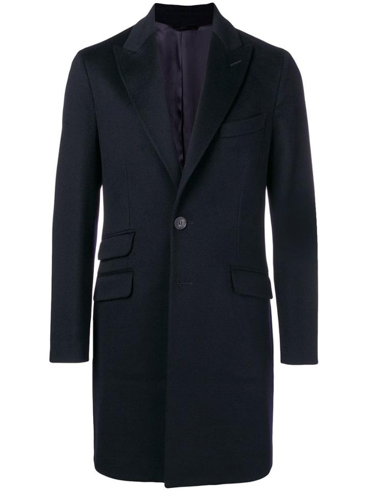 Hevo Boxy Single-breasted Coat - Blue