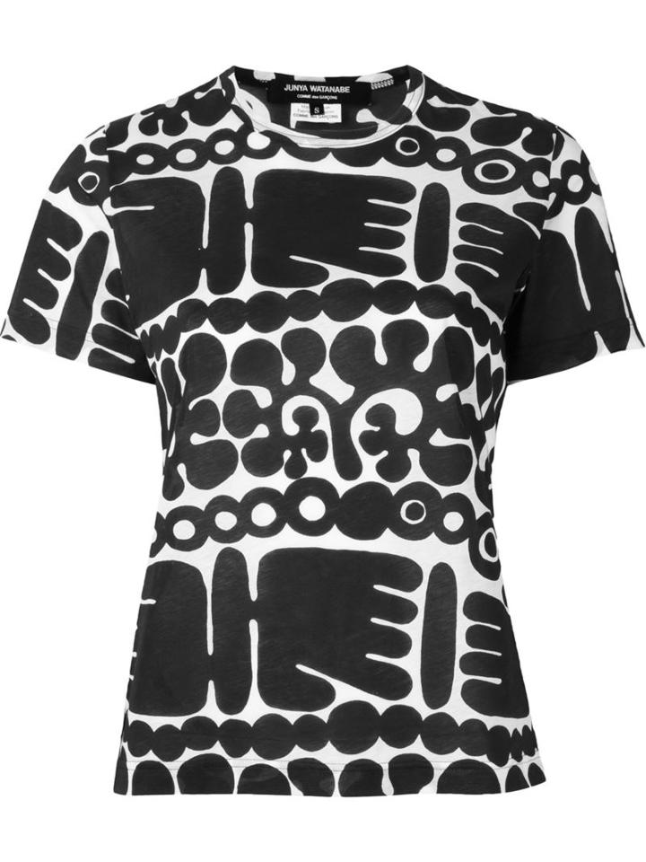 Junya Watanabe Comme Des Garçons Tribal Print T-shirt, Women's, Size: S, Black, Cotton