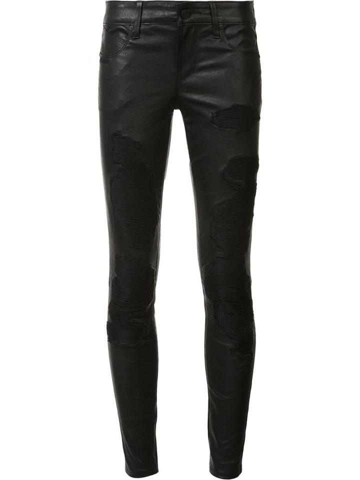 Rta Destroyed Effect Skinny Trousers, Women's, Size: 26, Blue, Lamb Skin