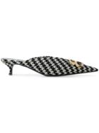 Balenciaga Bb Knife Houndstooth Mules - Black