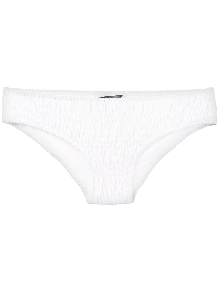 Prism Patnem Shirred Bikini Bottoms - White