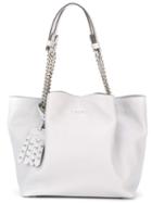 Tod S Flower Tote, Women's, Grey, Nappa Leather