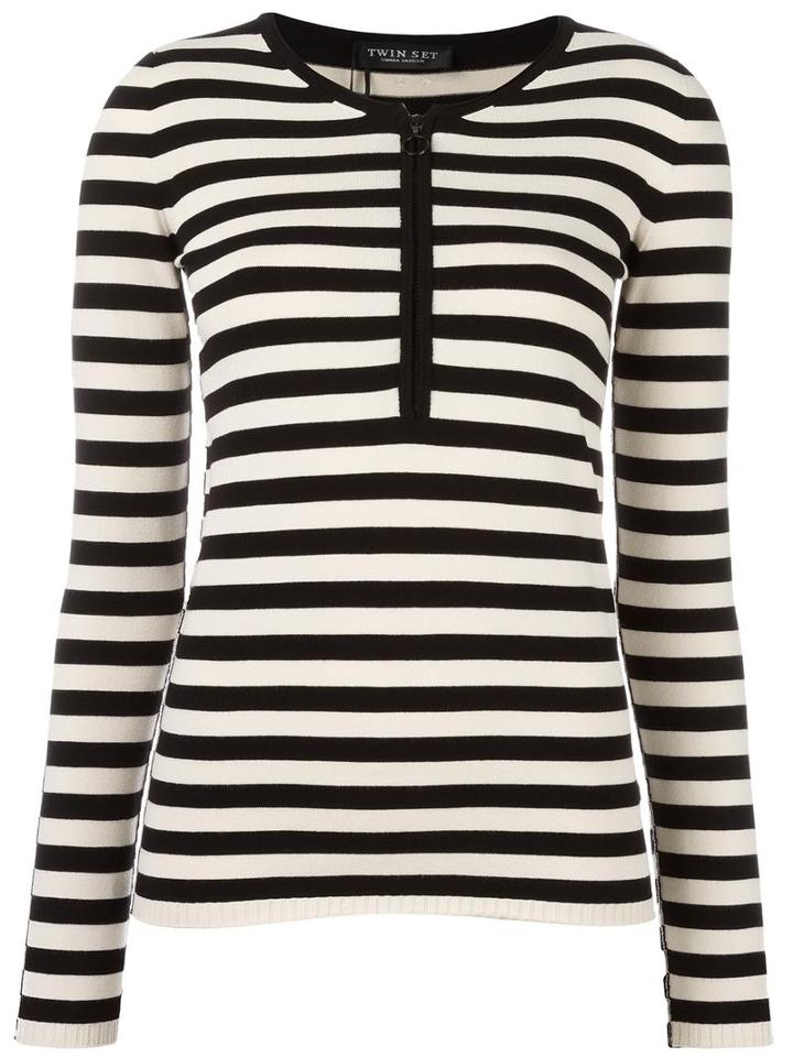 Twin-set Striped Jumper, Women's, Size: Xl, Black, Viscose/polyester