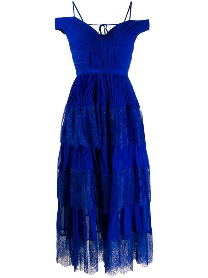 Self-portrait Bardot Dress - Blue