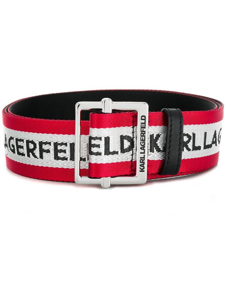 Karl Lagerfeld Logo Web Belt - Red
