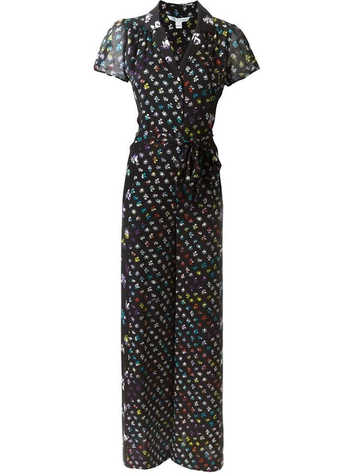 Diane Von Furstenberg Wide-leg Caterina Jumpsuit, Women's, Size: 4, Black, Silk