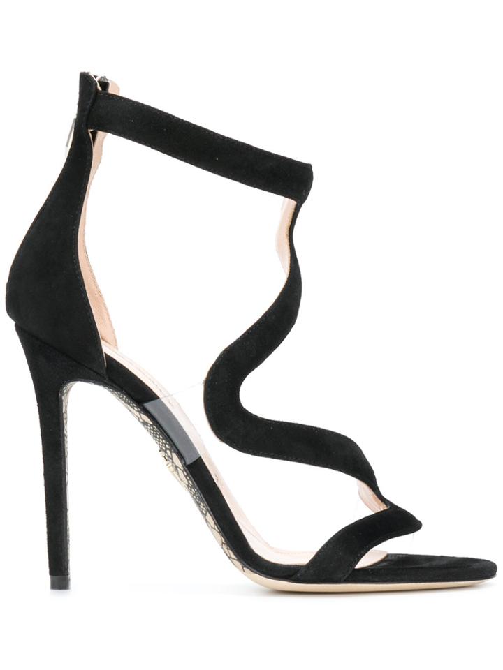 Cesare Paciotti Wavy Strap Sandals - Black