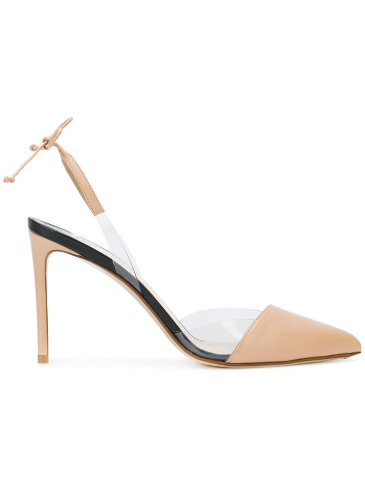 Francesco Russo Transparent Insert Slingback Pumps - Nude & Neutrals
