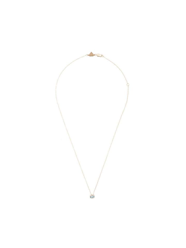 Alison Lou 14kt Yellow Gold, Blue Topaz And Diamond Pendant Necklace