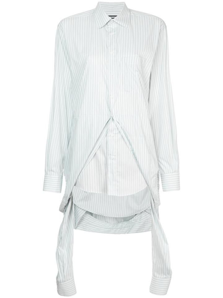 Moohong Striped Double Shirt - Grey