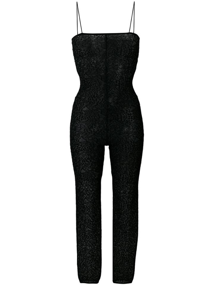 Alexandre Vauthier Lace Textured Jumpsuit - Black
