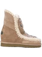 Mou Shearling Mocassin Booties - Brown