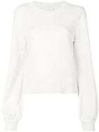 Chloé - Ribbed Bell Sleeve Sweater - Women - Cashmere - M, White, Cashmere