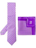 Canali Floral Print Tie And Scarf Set - Pink