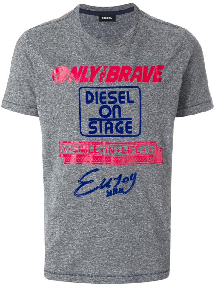 Diesel Only Brave Marl T-shirt - Grey