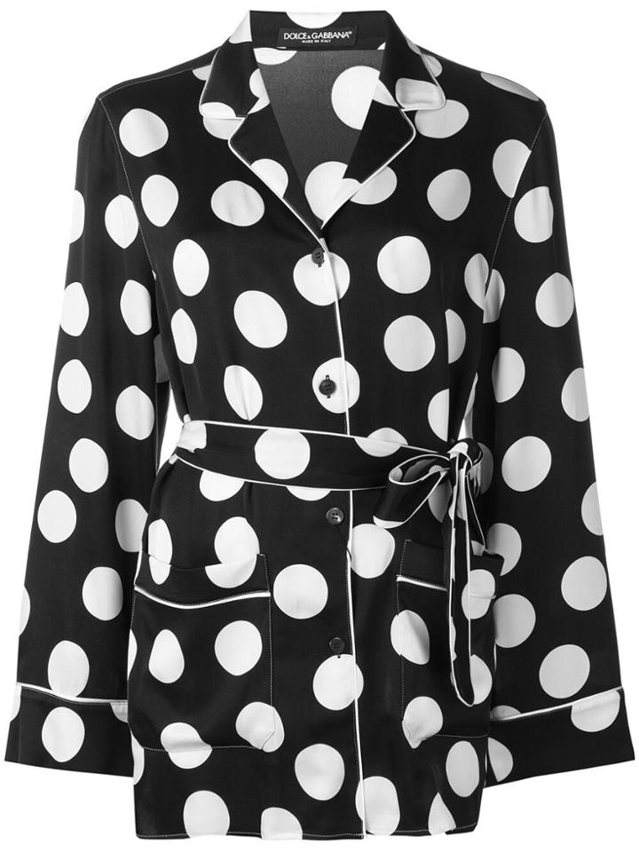 Dolce & Gabbana Polka Dot Pyjama Shirt - Black