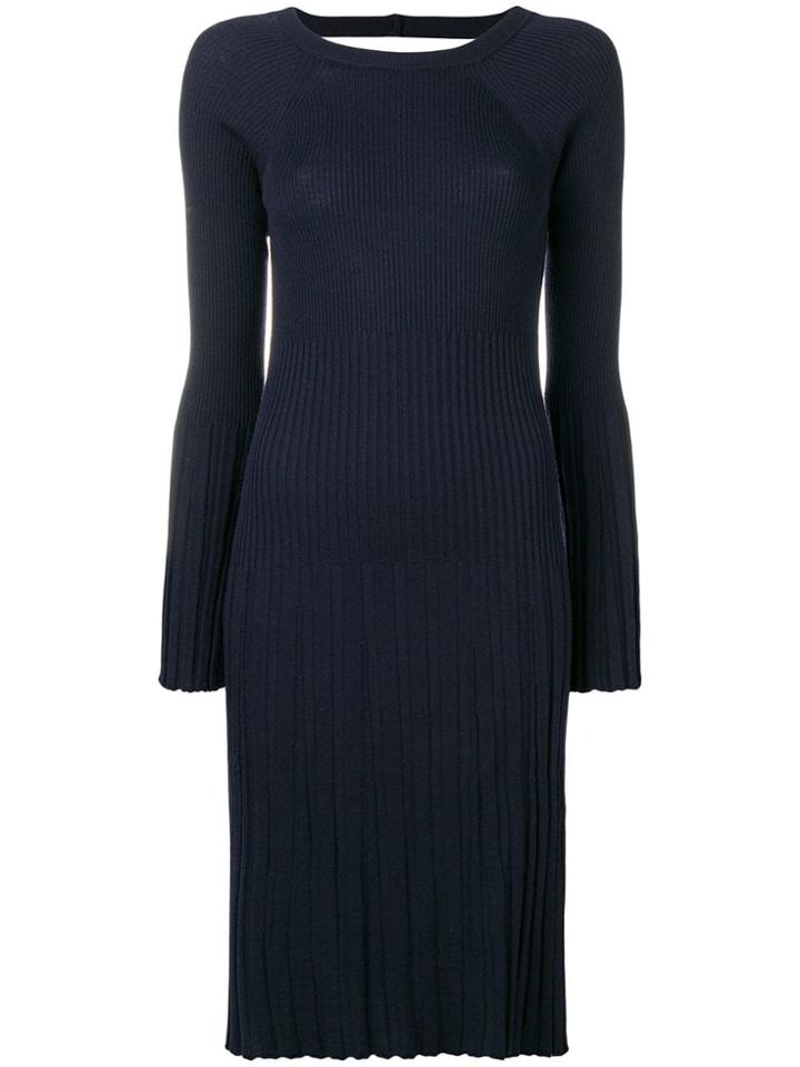 Semicouture Ribbed Knit Sweater Dress - Blue