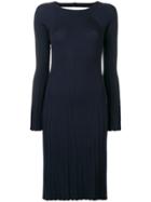 Semicouture Ribbed Knit Sweater Dress - Blue