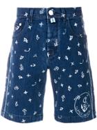 Jacob Cohen Nautical Printed Denim Shorts - Blue