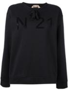 No21 Logo Print Sweatshirt, Women's, Size: 40, Black, Cotton