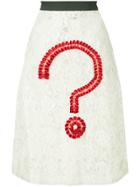 Tu Es Mon Trésor Question Mark Lace Skirt - White