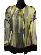 Ann Demeulemeester High Collar 'radiant' Blouse, Women's, Size: 40, Yellow/orange, Silk