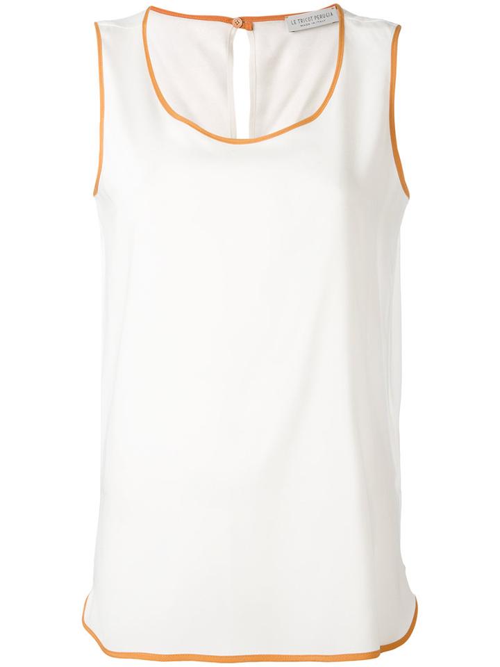 Le Tricot Perugia - Classic Blouse - Women - Silk/spandex/elastane - Xl, White, Silk/spandex/elastane