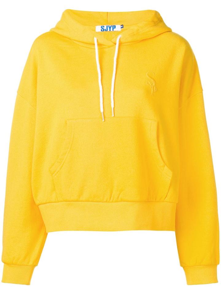 Sjyp Cropped Hoodie - Yellow