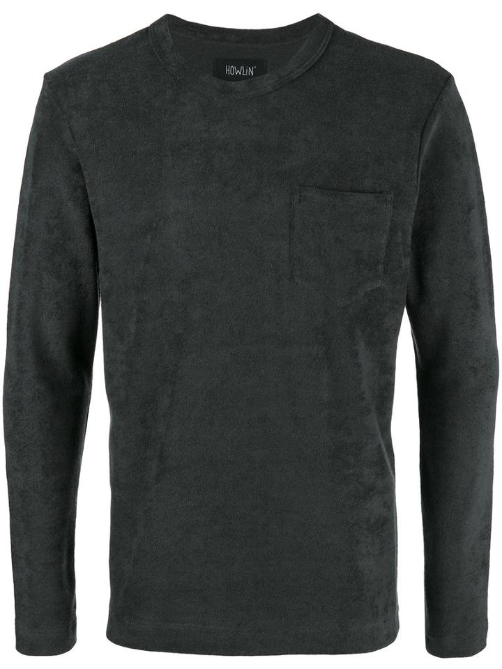Howlin' Towelling Pocket Jumper, Men's, Size: Large, Grey, Cotton/polyester