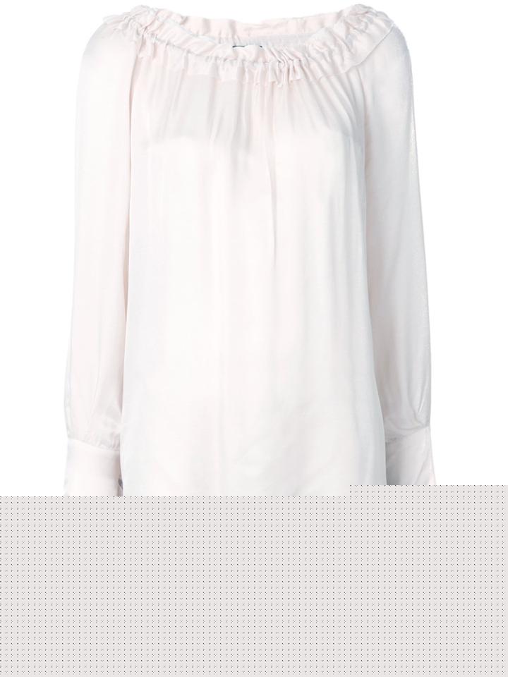 Tomorrowland Back Button Blouse - White