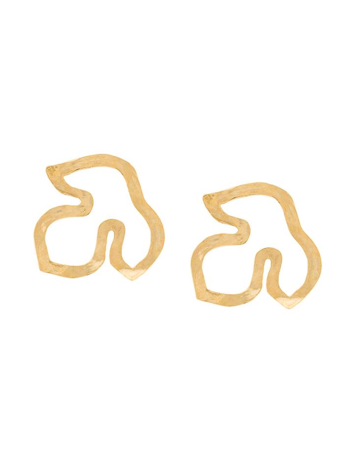 Oscar De La Renta Leaf Silhouette Earrings - Yellow & Orange