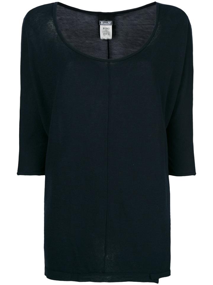 Kristensen Du Nord Sheer Knit Round Neck Jumper - Blue