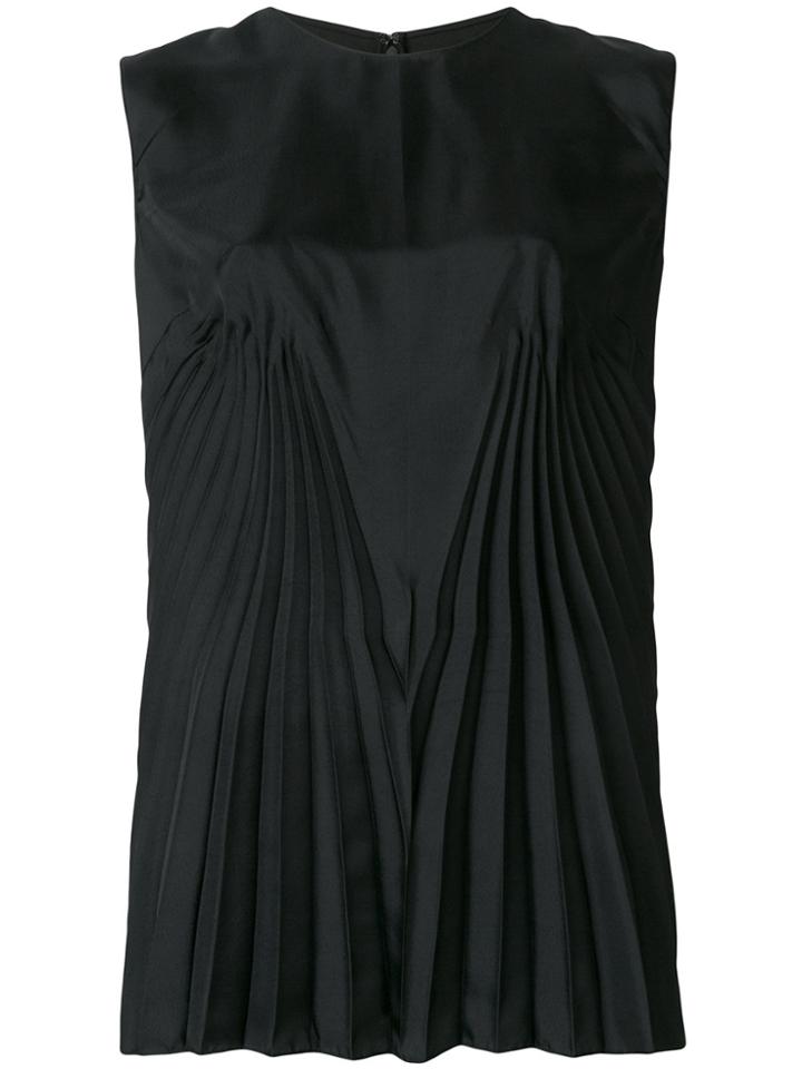 Maison Margiela Sleeveless Pleated Blouse - Black