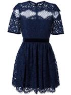 Perseverance London 'lace Cut' Mini Dress, Women's, Size: 6, Blue, Nylon/polyester/rayon/cotton