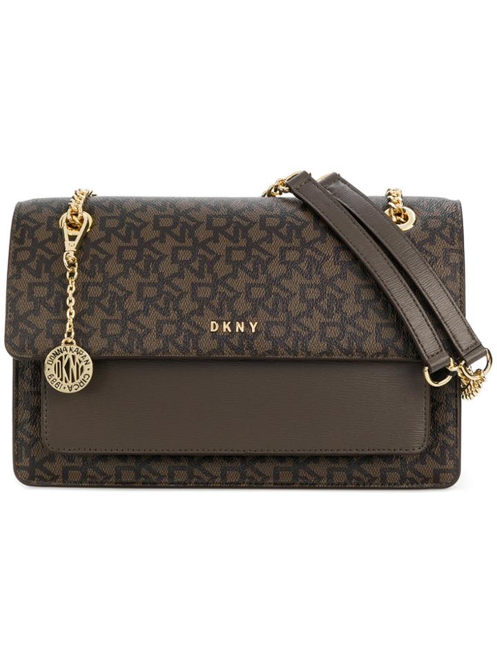 Dkny Logo Shoulder Bag - Brown