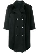 Tagliatore Short Sleeved Trench Coat - Black