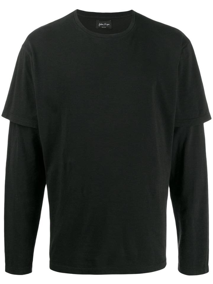 Andrea Ya'aqov Layered Plain Sweatshirt - Black